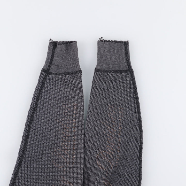 Vintage 80s-90'S JEMORGAN Harley-Davidson floral and rose print thermal long-sleeved T-shirt, waffle, made in the USA, women's size L polyester Charcoal Vintage Second Hand