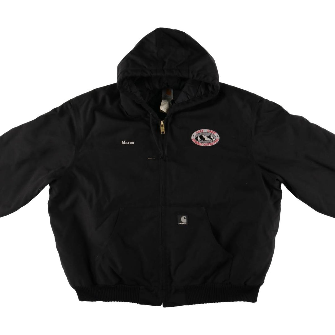 2000'S Carhartt Active Jacket, Padded Nylon Parka, Men's XXL Nylon black type Vintage Second Hand