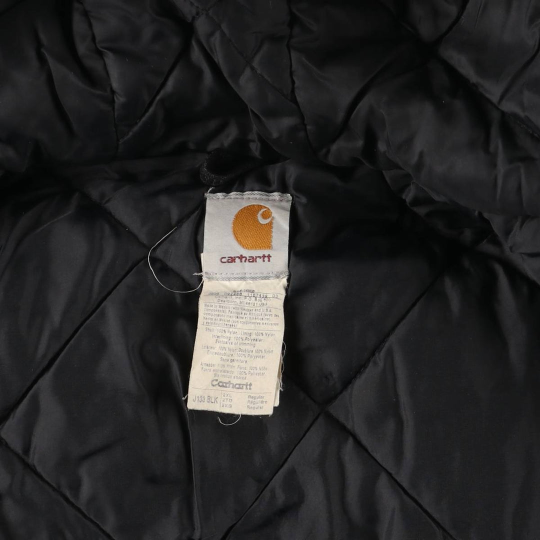 2000'S Carhartt Active Jacket, Padded Nylon Parka, Men's XXL Nylon black type Vintage Second Hand