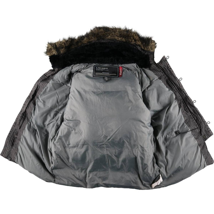 2000'S Ralph Lauren Polo Jeans Company N-3B Down Jacket, Men's Size L cotton Charcoal Vintage Second Hand