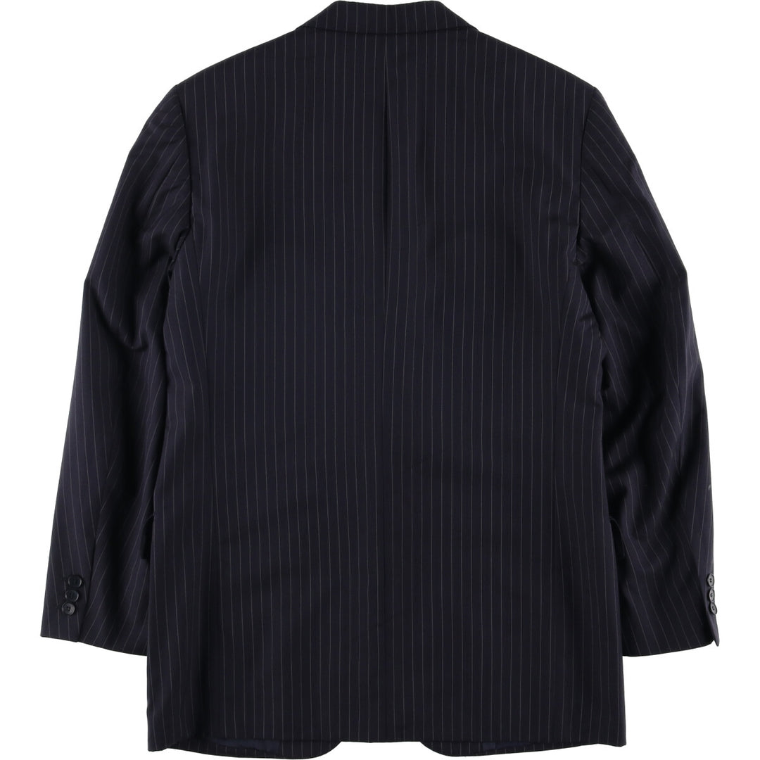 Burberry's London Striped Wool Tailored Jacket, Men's Size Medium wool navy blue type Vintage Second Hand