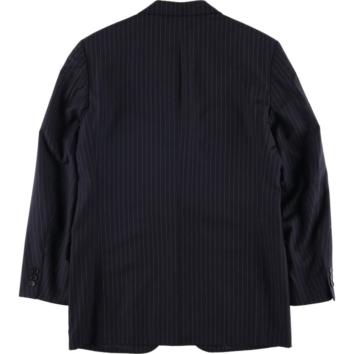 Burberry's London Striped Wool Tailored Jacket, Men's Size Medium wool navy blue type Vintage Second Hand
