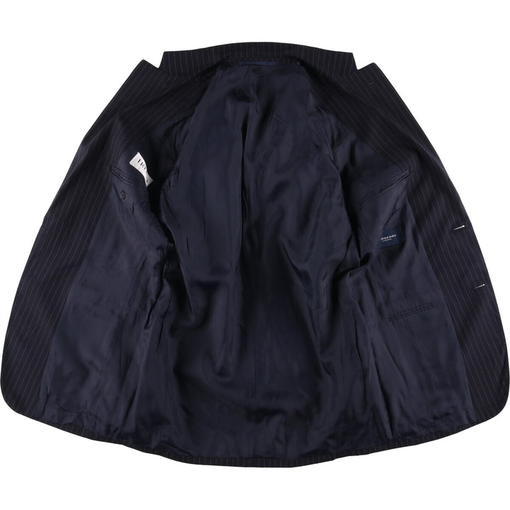 Burberry's London Striped Wool Tailored Jacket, Men's Size Medium wool navy blue type Vintage Second Hand