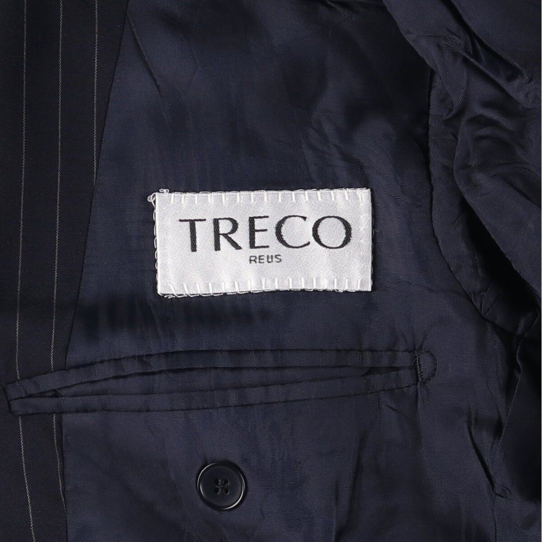 Burberry's London Striped Wool Tailored Jacket, Men's Size Medium wool navy blue type Vintage Second Hand