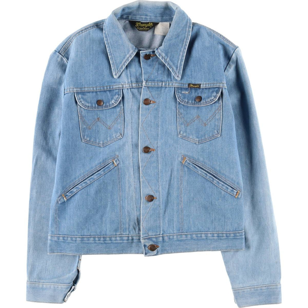 Vintage 70'S Wrangler denim jacket, made in the USA, size L for men cotton blue type Vintage Second Hand