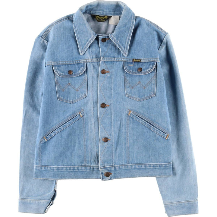 Vintage 70'S Wrangler denim jacket, made in the USA, size L for men cotton blue type Vintage Second Hand