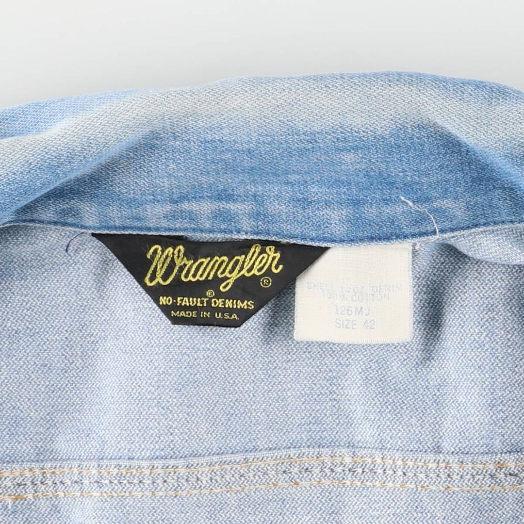 Vintage 70'S Wrangler denim jacket, made in the USA, size L for men cotton blue type Vintage Second Hand