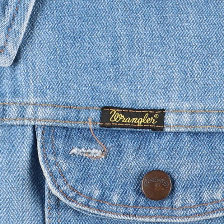 Vintage 70'S Wrangler denim jacket, made in the USA, size L for men cotton blue type Vintage Second Hand