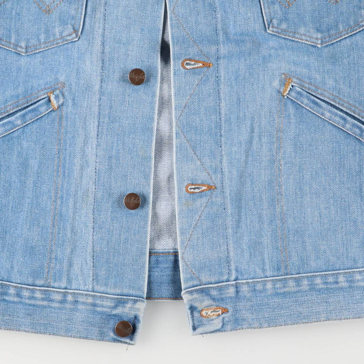 Vintage 70'S Wrangler denim jacket, made in the USA, size L for men cotton blue type Vintage Second Hand
