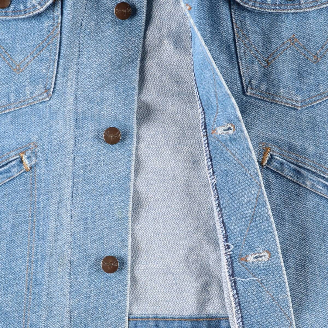 Vintage 70'S Wrangler denim jacket, made in the USA, size L for men cotton blue type Vintage Second Hand