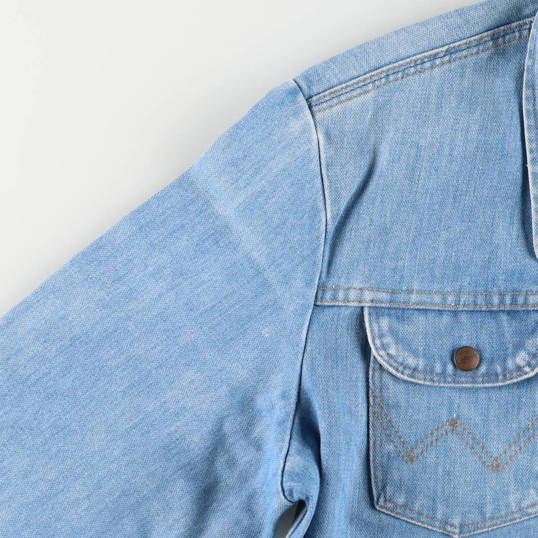 Vintage 70'S Wrangler denim jacket, made in the USA, size L for men cotton blue type Vintage Second Hand