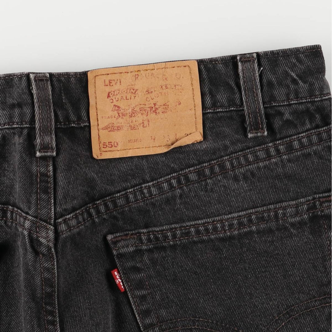 90'S Levi's 550-0260 Black Denim Tapered Denim Pants, Made in the USA, Men's Size W32, Vintage cotton black type Vintage Second Hand