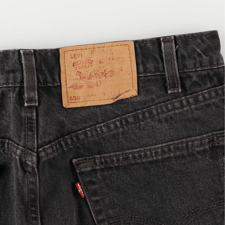 90'S Levi's 550-0260 Black Denim Tapered Denim Pants, Made in the USA, Men's Size W32, Vintage cotton black type Vintage Second Hand
