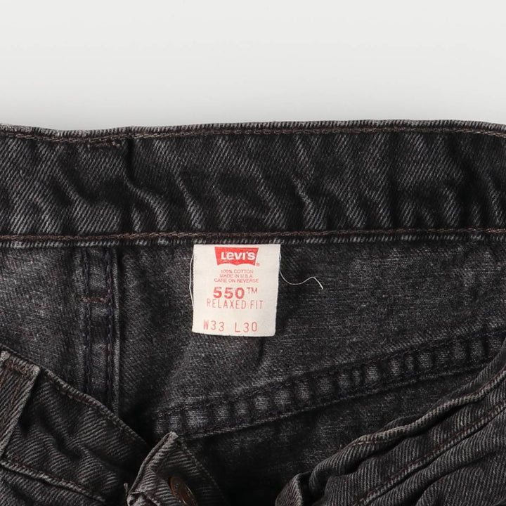 90'S Levi's 550-0260 Black Denim Tapered Denim Pants, Made in the USA, Men's Size W32, Vintage cotton black type Vintage Second Hand