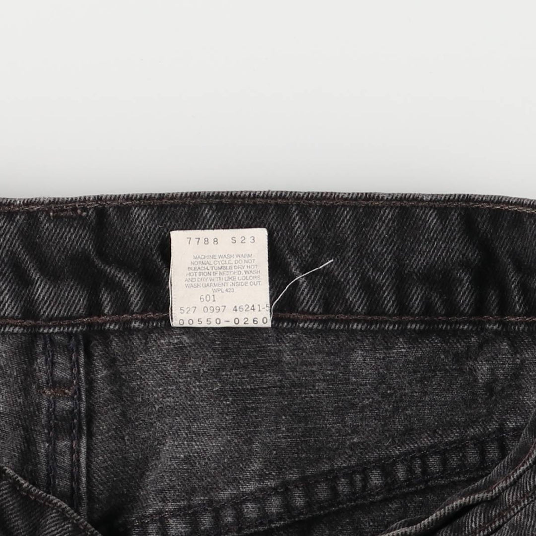 90'S Levi's 550-0260 Black Denim Tapered Denim Pants, Made in the USA, Men's Size W32, Vintage cotton black type Vintage Second Hand