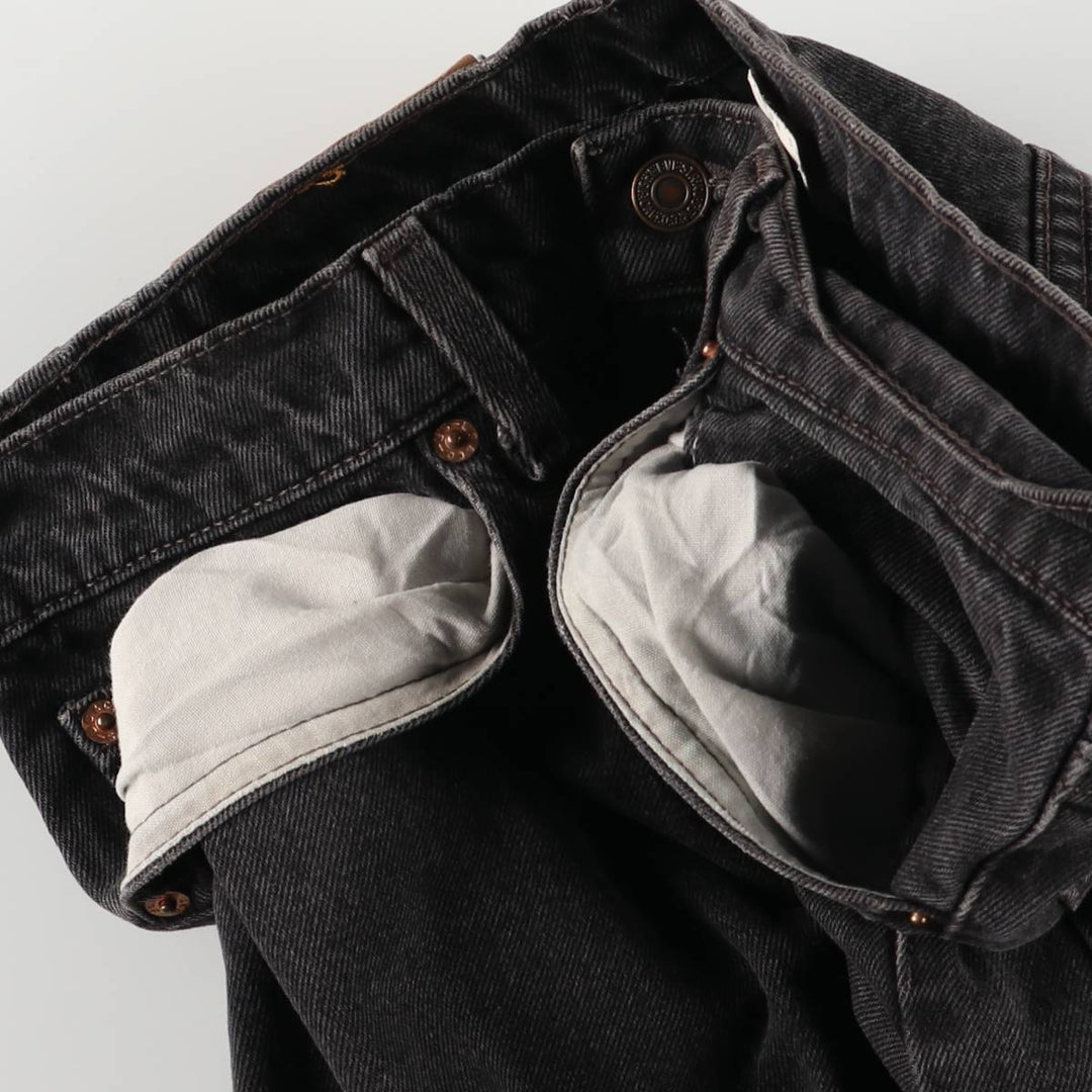 90'S Levi's 550-0260 Black Denim Tapered Denim Pants, Made in the USA, Men's Size W32, Vintage cotton black type Vintage Second Hand