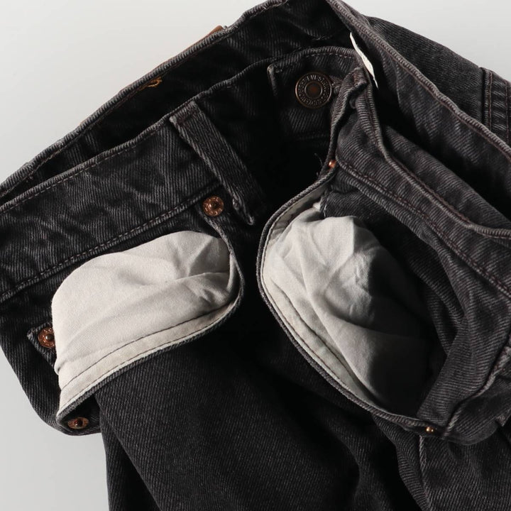 90'S Levi's 550-0260 Black Denim Tapered Denim Pants, Made in the USA, Men's Size W32, Vintage cotton black type Vintage Second Hand