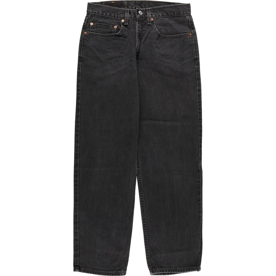 2000'S Levi's 550 Relaxed Fit Tapered Leg Black Denim Pants, Made in the USA, Men's Size W30 polyester black type Vintage Second Hand