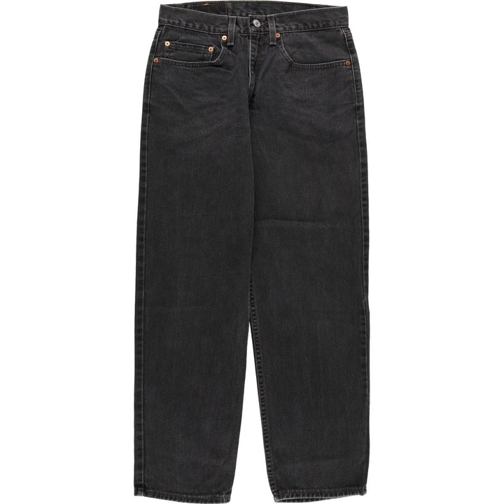 2000'S Levi's 550 Relaxed Fit Tapered Leg Black Denim Pants, Made in the USA, Men's Size W30 polyester black type Vintage Second Hand