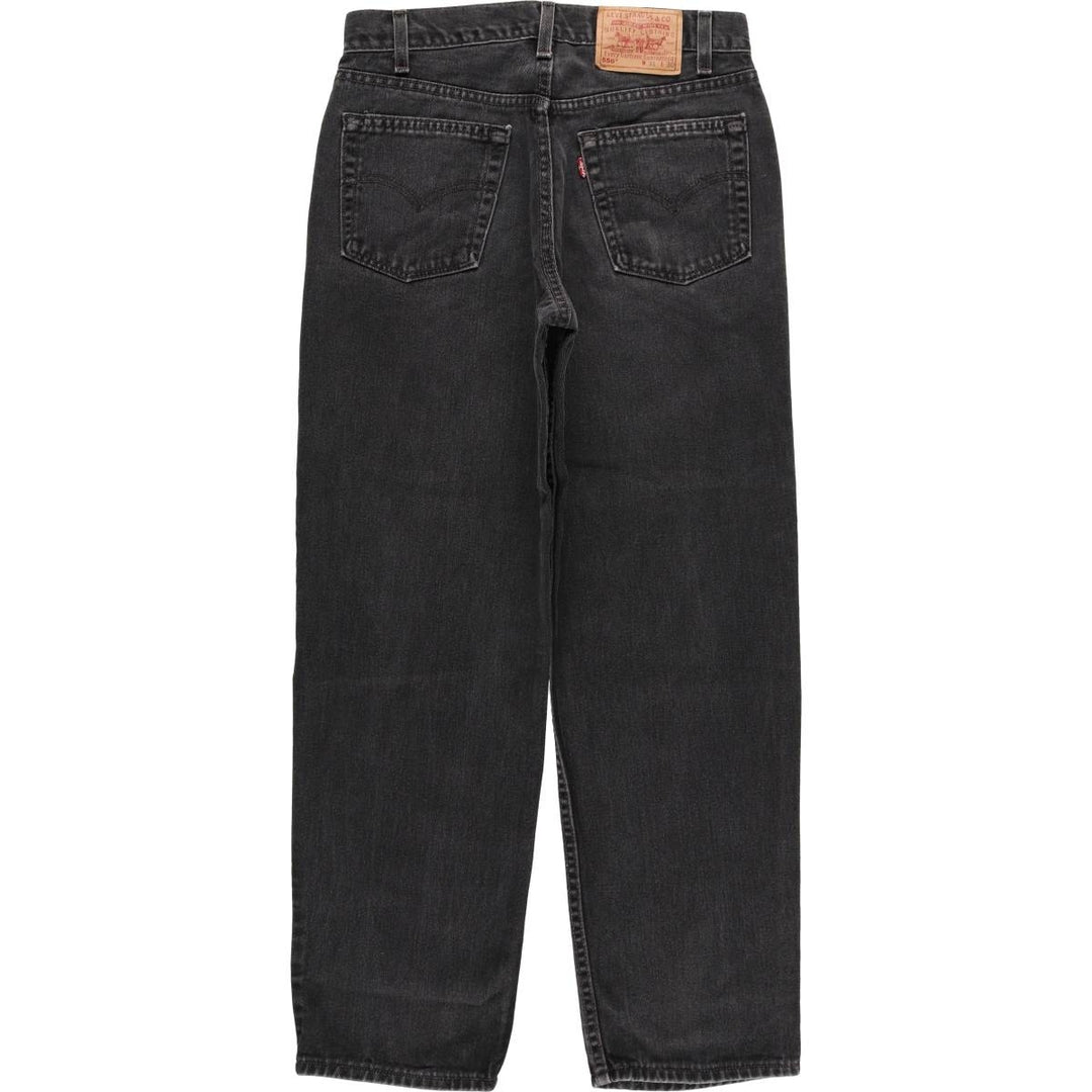2000'S Levi's 550 Relaxed Fit Tapered Leg Black Denim Pants, Made in the USA, Men's Size W30 polyester black type Vintage Second Hand