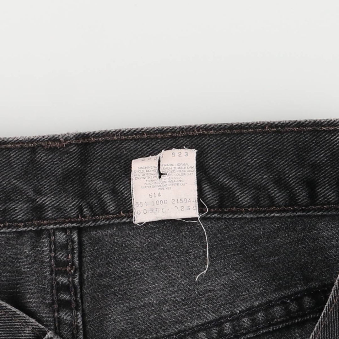 2000'S Levi's 550 Relaxed Fit Tapered Leg Black Denim Pants, Made in the USA, Men's Size W30 polyester black type Vintage Second Hand