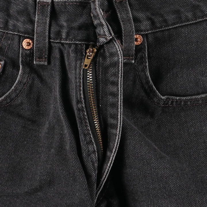 2000'S Levi's 550 Relaxed Fit Tapered Leg Black Denim Pants, Made in the USA, Men's Size W30 polyester black type Vintage Second Hand