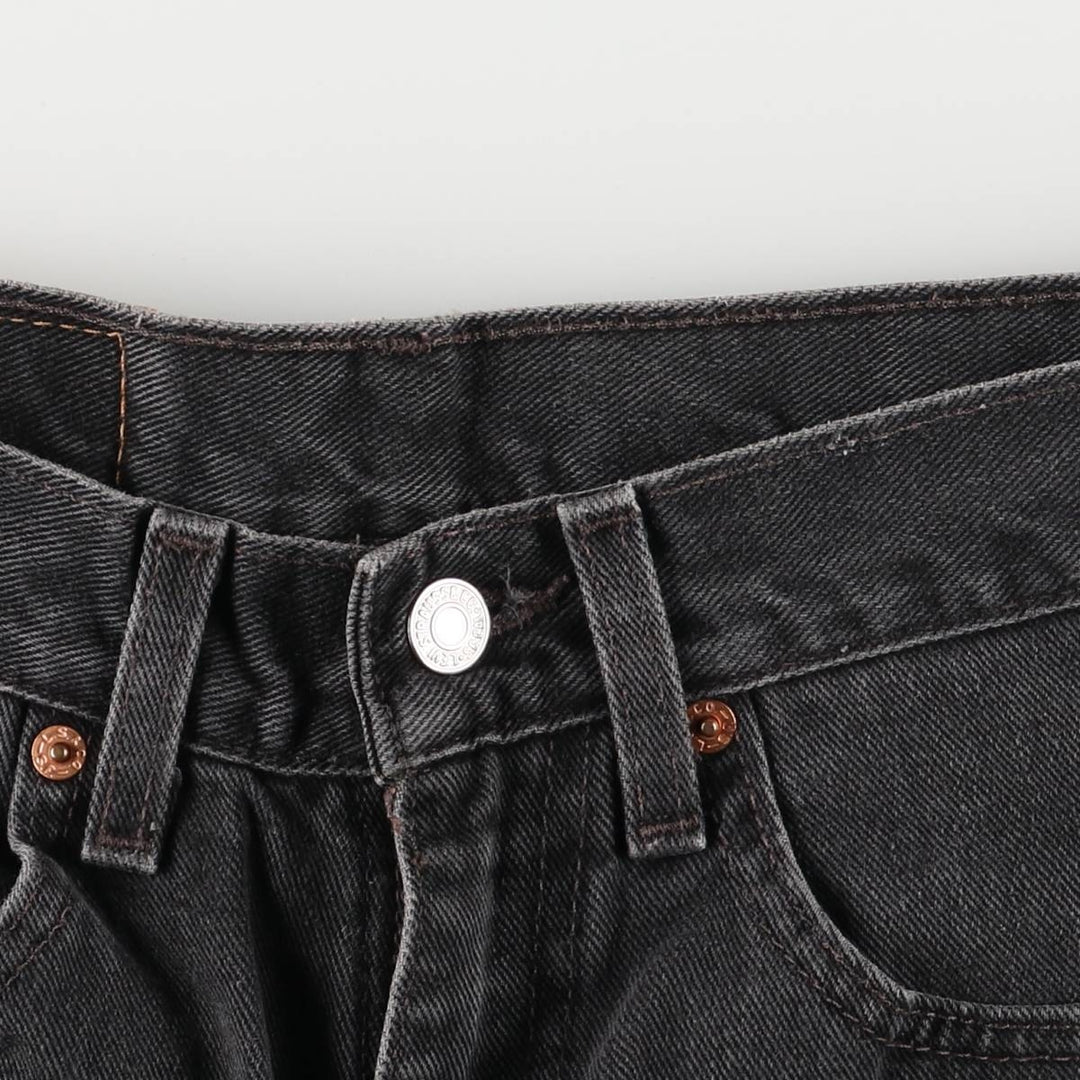 2000'S Levi's 550 Relaxed Fit Tapered Leg Black Denim Pants, Made in the USA, Men's Size W30 polyester black type Vintage Second Hand