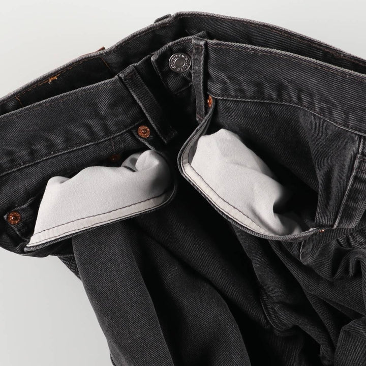 2000'S Levi's 550 Relaxed Fit Tapered Leg Black Denim Pants, Made in the USA, Men's Size W30 polyester black type Vintage Second Hand