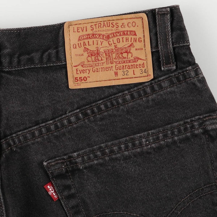 90'S Levi's 550-0260 Black Denim Tapered Denim Pants Made in USA Men's W30 Vintage cotton black type Vintage Second Hand