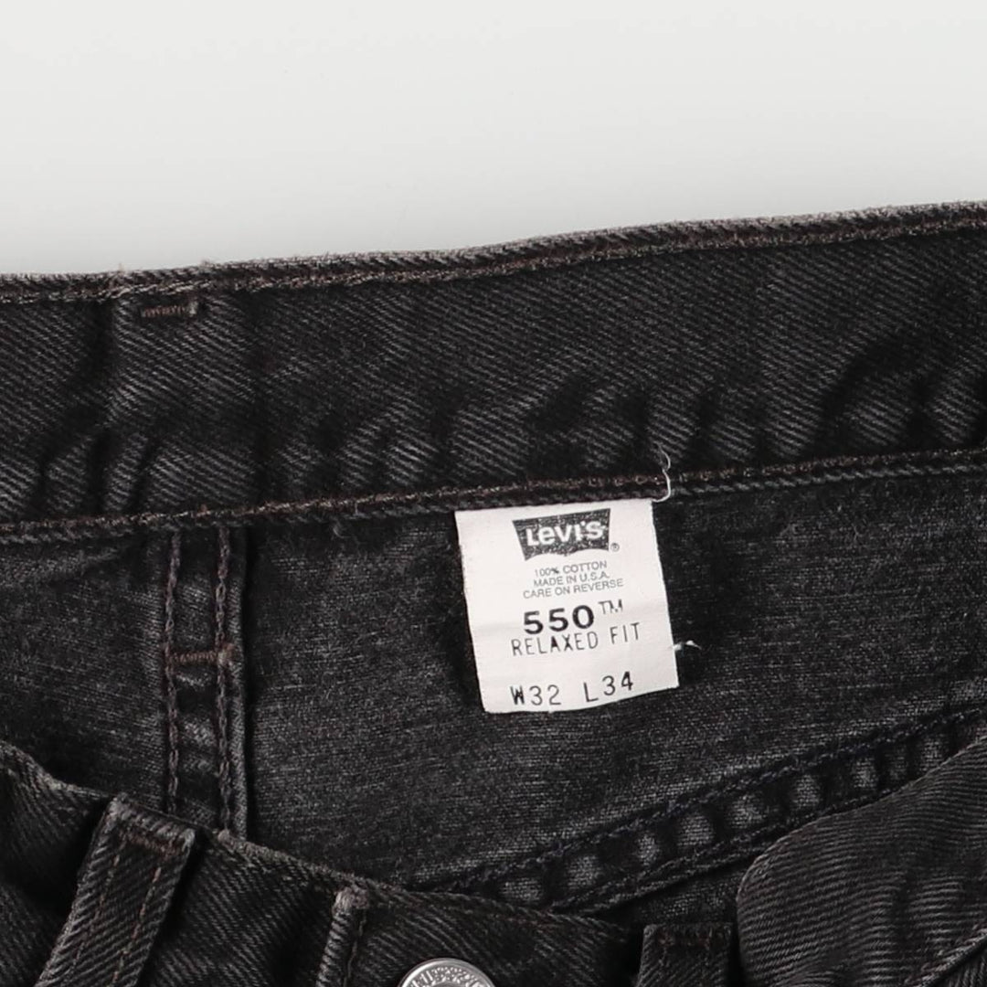 90'S Levi's 550-0260 Black Denim Tapered Denim Pants Made in USA Men's W30 Vintage cotton black type Vintage Second Hand