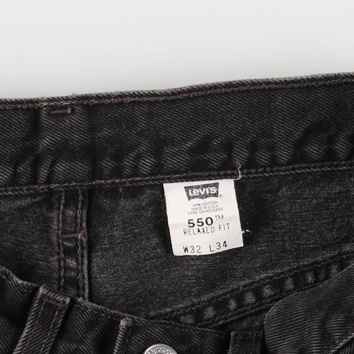 90'S Levi's 550-0260 Black Denim Tapered Denim Pants Made in USA Men's W30 Vintage cotton black type Vintage Second Hand