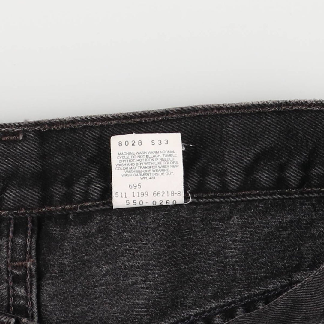 90'S Levi's 550-0260 Black Denim Tapered Denim Pants Made in USA Men's W30 Vintage cotton black type Vintage Second Hand