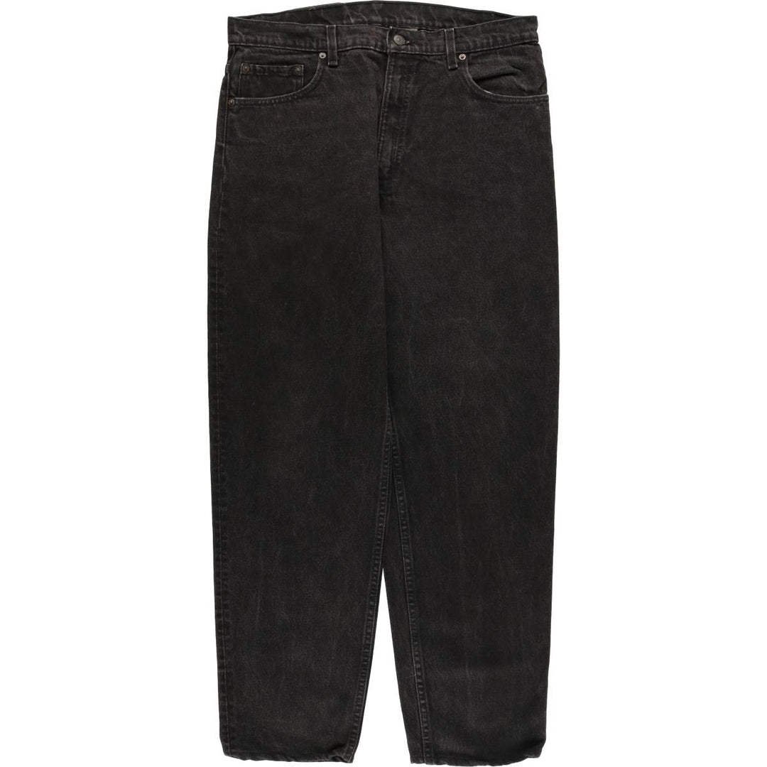 90'S Levi's 550-0260 Black Denim Tapered Denim Pants, Made in USA, Men's, Size W35, Vintage cotton black type Vintage Second Hand