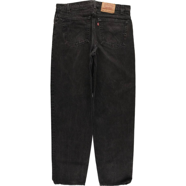 90'S Levi's 550-0260 Black Denim Tapered Denim Pants, Made in USA, Men's, Size W35, Vintage cotton black type Vintage Second Hand