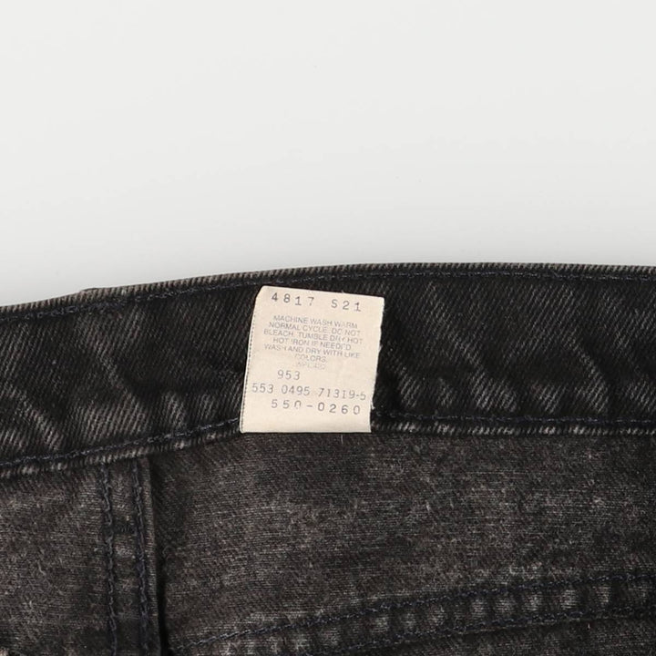 90'S Levi's 550-0260 Black Denim Tapered Denim Pants, Made in USA, Men's, Size W35, Vintage cotton black type Vintage Second Hand