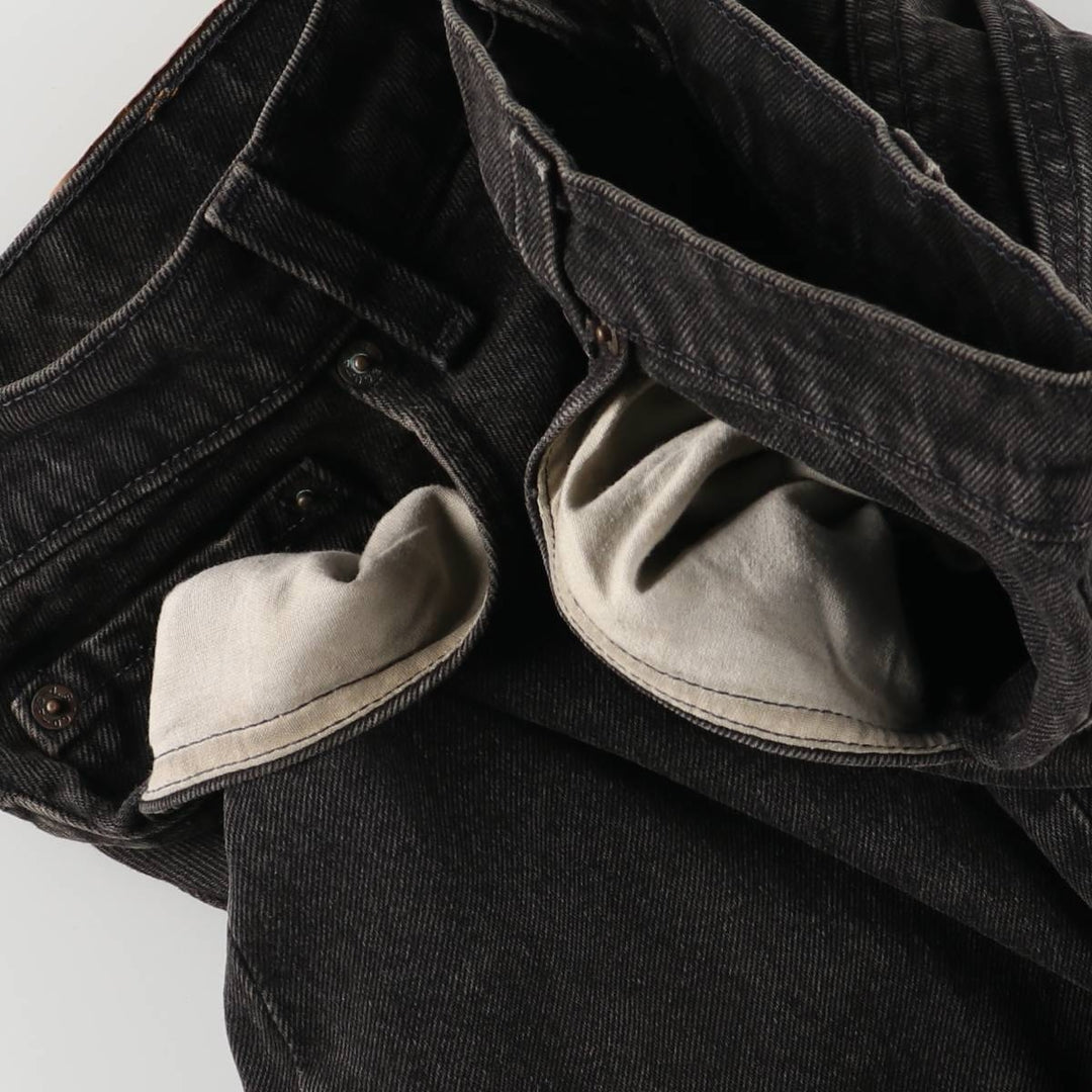 90'S Levi's 550-0260 Black Denim Tapered Denim Pants, Made in USA, Men's, Size W35, Vintage cotton black type Vintage Second Hand