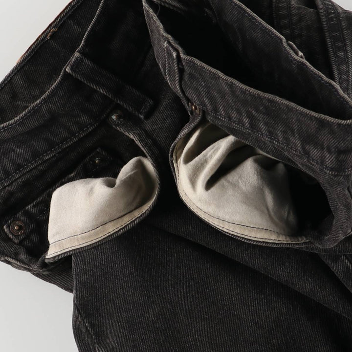 90'S Levi's 550-0260 Black Denim Tapered Denim Pants, Made in USA, Men's, Size W35, Vintage cotton black type Vintage Second Hand