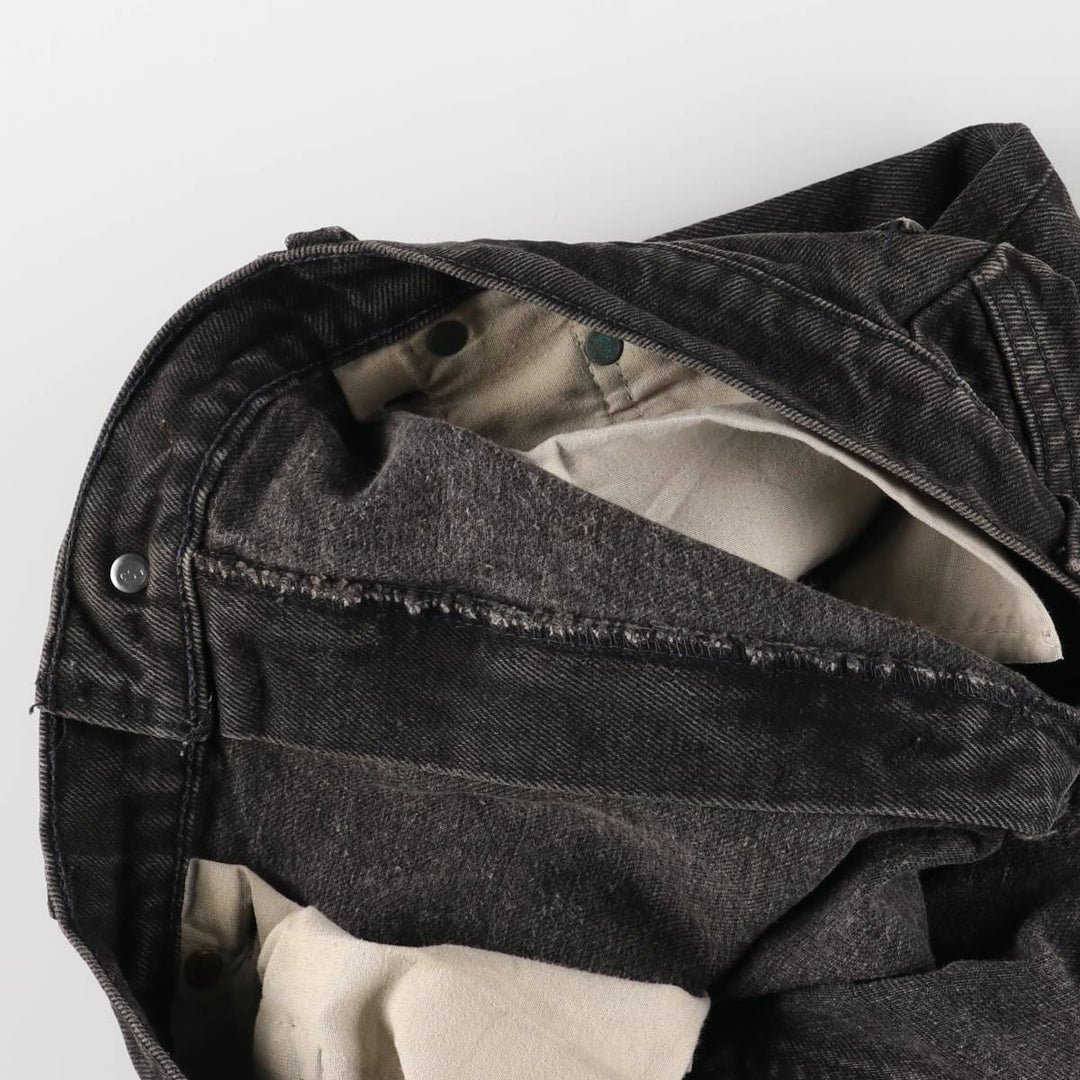 90'S Levi's 550-0260 Black Denim Tapered Denim Pants, Made in USA, Men's, Size W35, Vintage cotton black type Vintage Second Hand