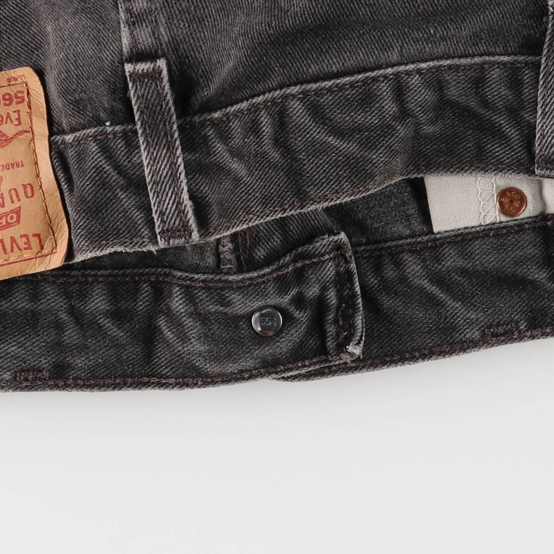 00'S Levi's 560 LOOSE FIT TAPERED LEG Black Denim Tapered Denim Pants Made in USA Men's W32 equivalent cotton black type Vintage Second Hand