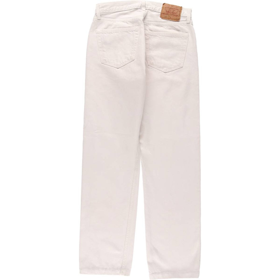 90'S Levi's 6501-0651 White Denim Straight Leg Denim Pants, Made in USA, Women's Size L (W30), Vintage cotton white type Vintage Second Hand