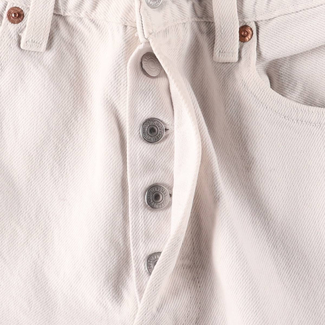90'S Levi's 6501-0651 White Denim Straight Leg Denim Pants, Made in USA, Women's Size L (W30), Vintage cotton white type Vintage Second Hand