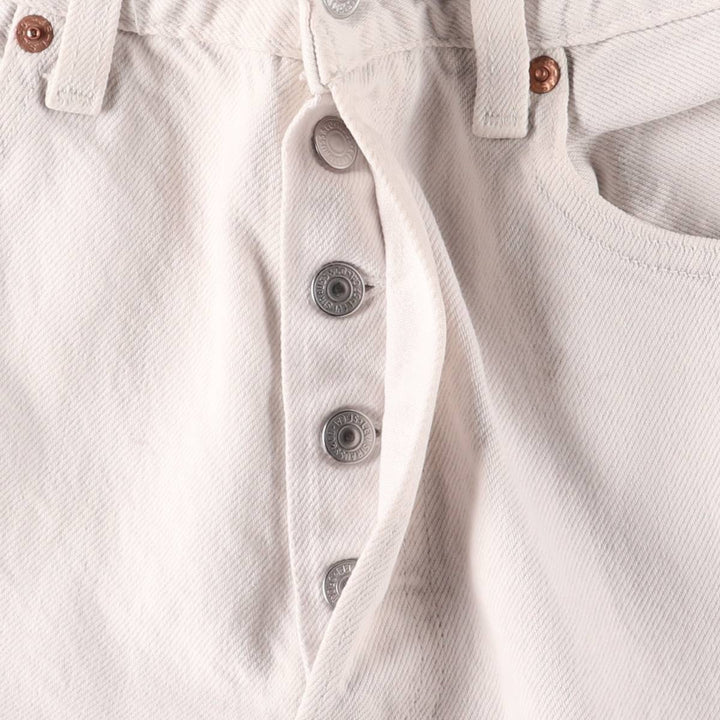 90'S Levi's 6501-0651 White Denim Straight Leg Denim Pants, Made in USA, Women's Size L (W30), Vintage cotton white type Vintage Second Hand