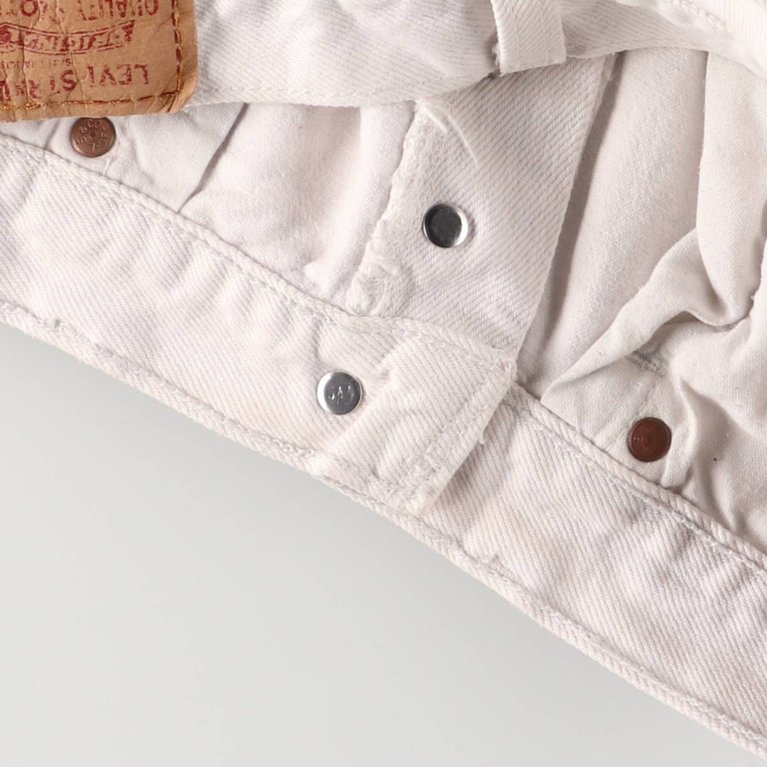 90'S Levi's 6501-0651 White Denim Straight Leg Denim Pants, Made in USA, Women's Size L (W30), Vintage cotton white type Vintage Second Hand