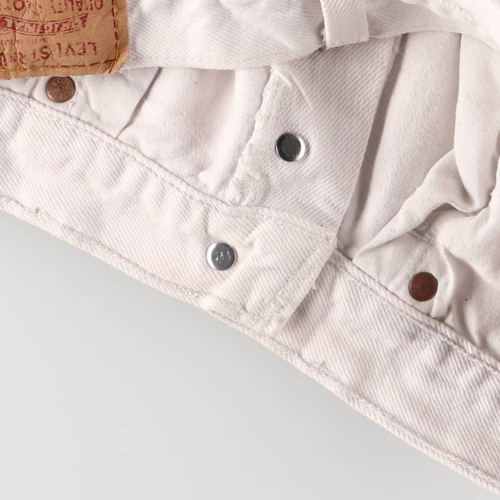 90'S Levi's 6501-0651 White Denim Straight Leg Denim Pants, Made in USA, Women's Size L (W30), Vintage cotton white type Vintage Second Hand
