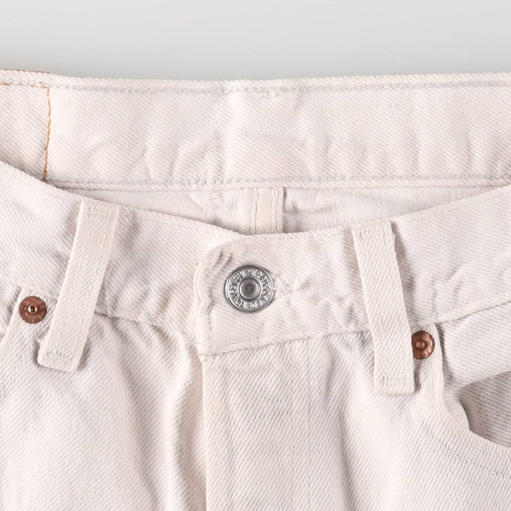 90'S Levi's 6501-0651 White Denim Straight Leg Denim Pants, Made in USA, Women's Size L (W30), Vintage cotton white type Vintage Second Hand