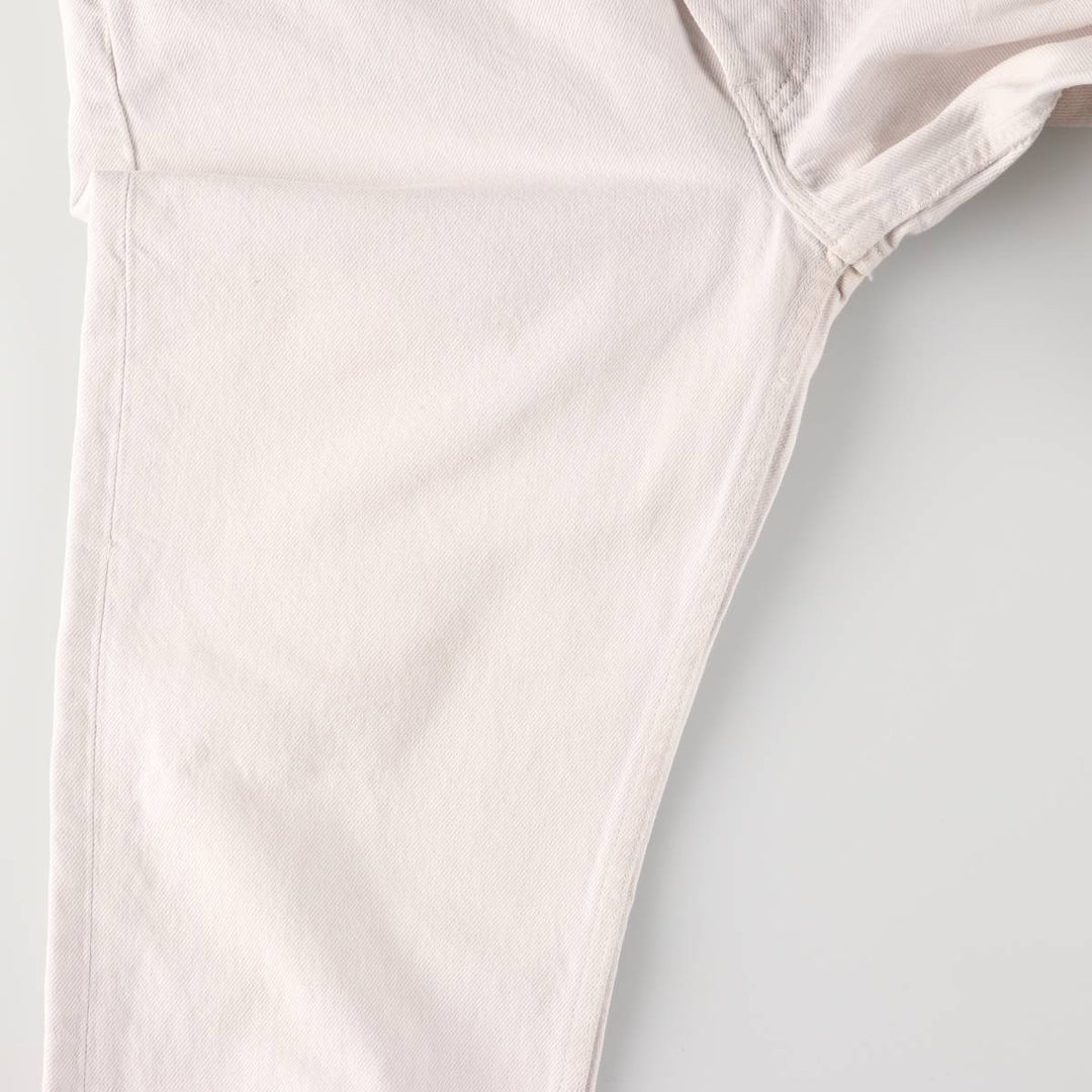 90'S Levi's 6501-0651 White Denim Straight Leg Denim Pants, Made in USA, Women's Size L (W30), Vintage cotton white type Vintage Second Hand