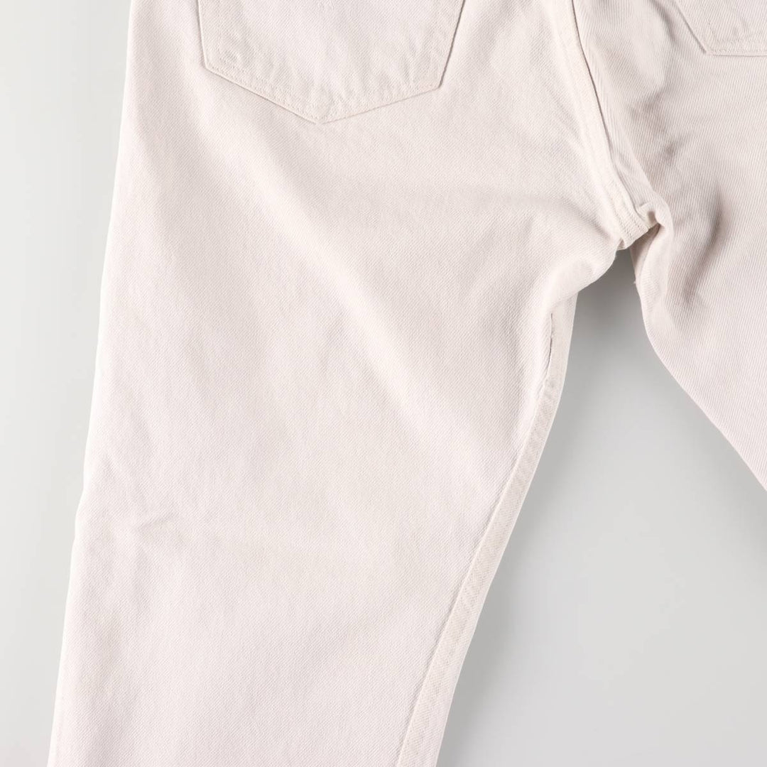 90'S Levi's 6501-0651 White Denim Straight Leg Denim Pants, Made in USA, Women's Size L (W30), Vintage cotton white type Vintage Second Hand