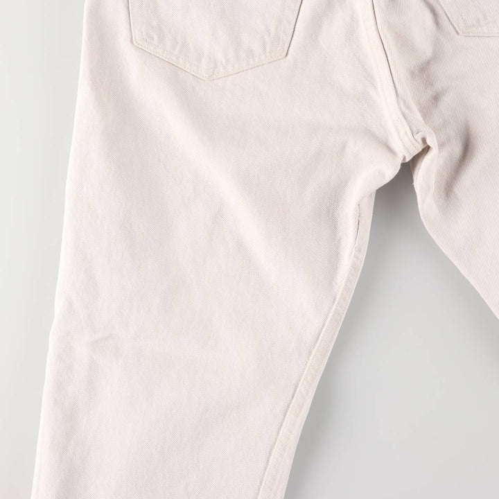 90'S Levi's 6501-0651 White Denim Straight Leg Denim Pants, Made in USA, Women's Size L (W30), Vintage cotton white type Vintage Second Hand