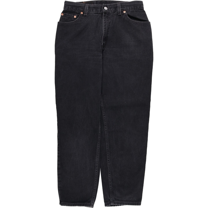 2000'S Levi's 550 Relaxed Fit Tapered Leg Black Denim Pants, Made in USA, Women's Size L (W30) cotton black type Vintage Second Hand
