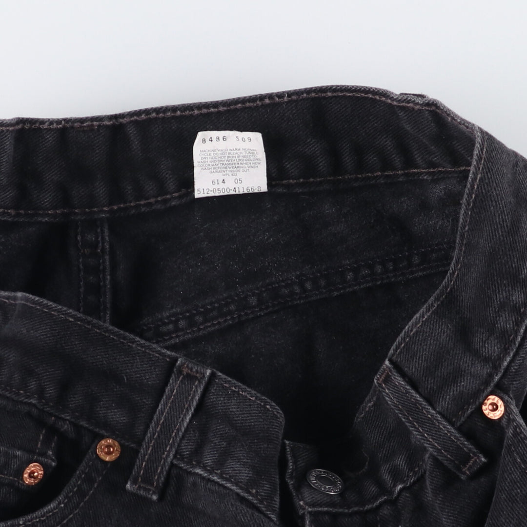 2000'S Levi's 550 Relaxed Fit Tapered Leg Black Denim Pants, Made in USA, Women's Size L (W30) cotton black type Vintage Second Hand